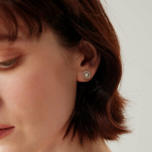 Gold Pearl Stud Earrings