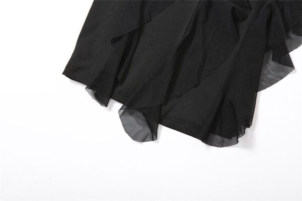 Irregular backless solid ruffle slit tube midi dress - Image 8