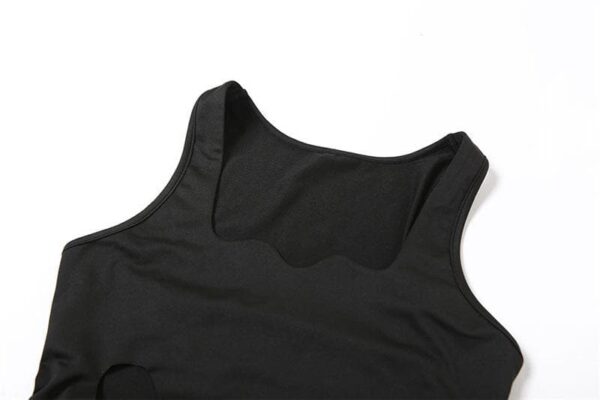 Hollow out solid slit sleeveless low cut cut out maxi dress - Image 7