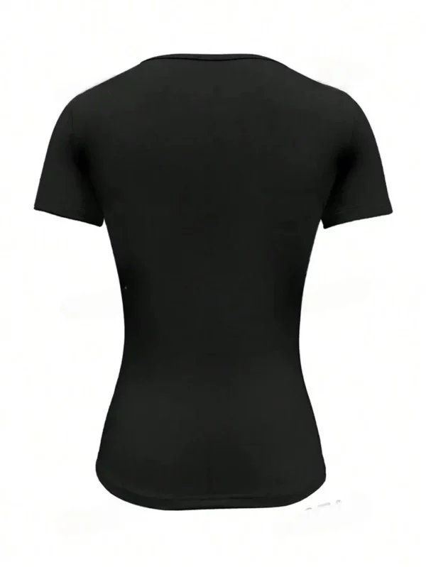 Womens Basic T-Shirts Scoop Neck Short Sleeve Crop Tops Cute Summer Tops Slim Fit Tees Y2k Clothing 2024 - Image 4