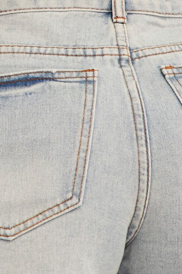 Blue Relaxed Denim Shorts Mid Rise - Image 6