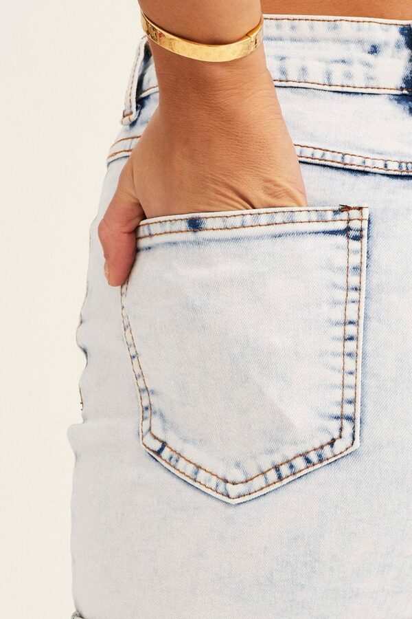 Blue Denim Shorts High Rise Skinny - Image 6