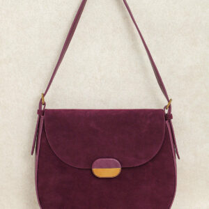 Wine Red Suede Shoulder Bag