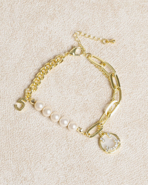 Gold Alloy Pearl Bracelet - Image 3