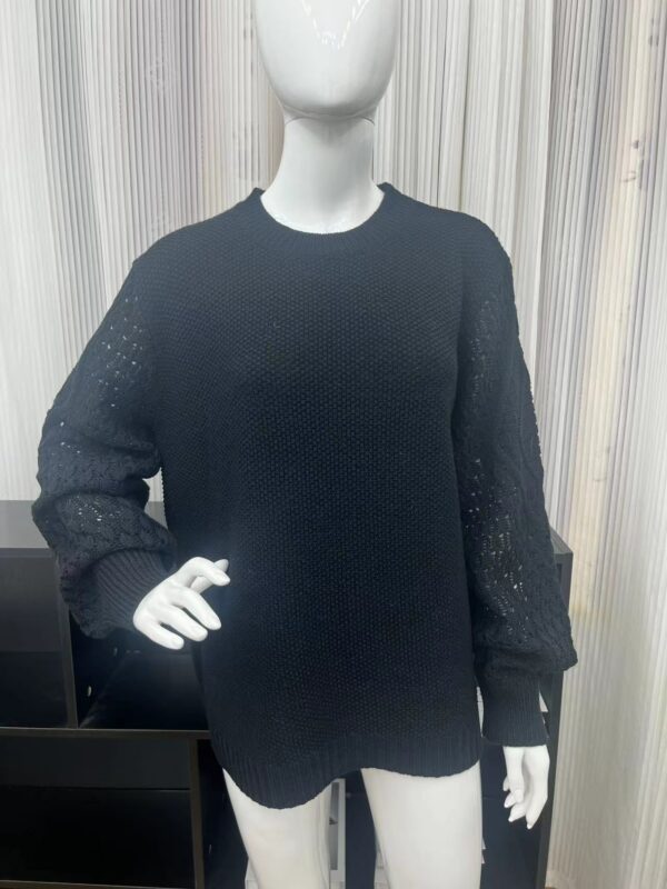 European Style Women's Knit Pullover – Cork Texture, Round Neck Long Sleeve Sweater - Image 7
